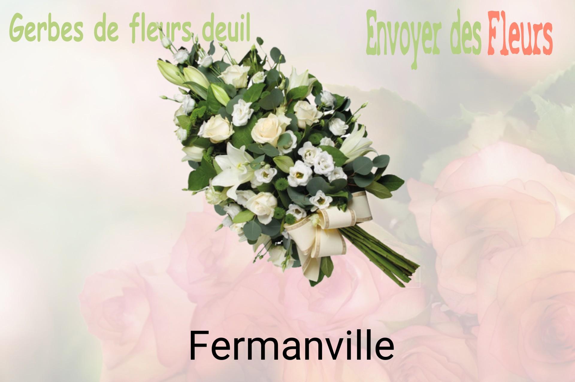 Gerbe de fleurs de deuil livrée à Fermanville